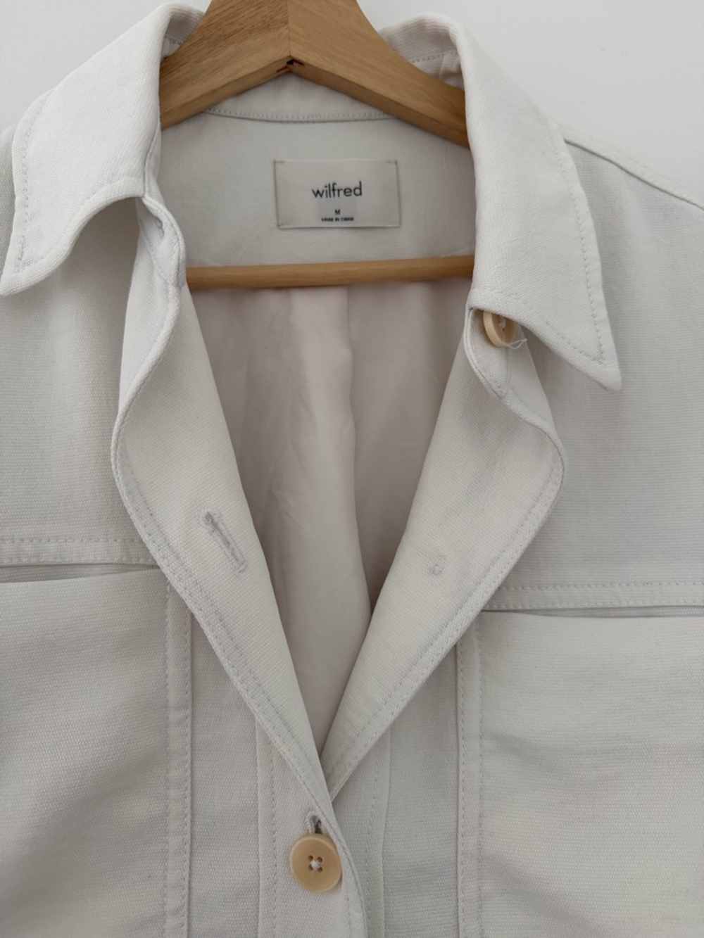 Aritzia Wilfred Cream Little Cropped Jacket Button-Front - Picture 4 of 6